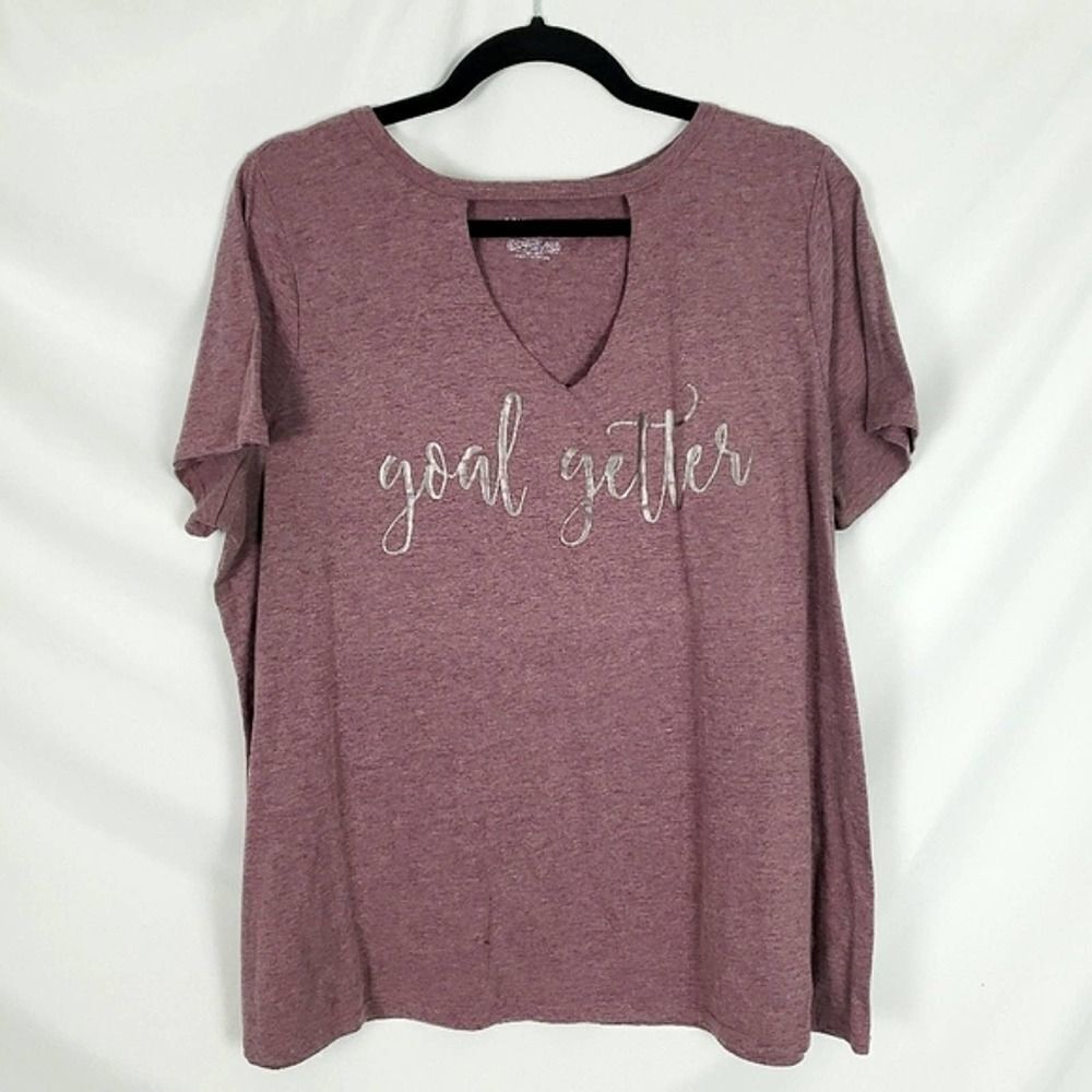 Goal Getter Lane Bryant Graphic Keyhole Tee Size 14/16